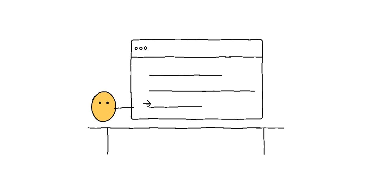 Hand-drawn sketch from “Real Terminals in Electron with node-pty”